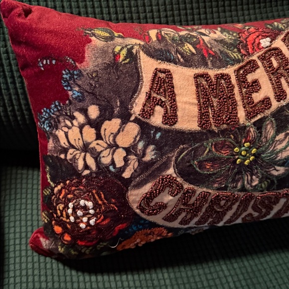 John Derian Merry Christmas Pillow BNWT So Pretty! - Picture 2 of 7